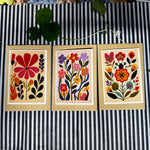Art Floral Greeting Card Set - A