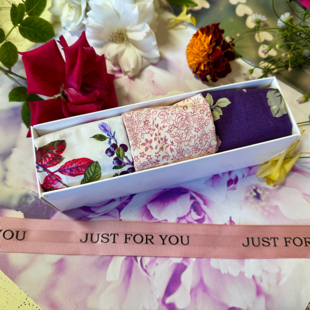 Purple & Pink Floral Cotton Box Set (M)