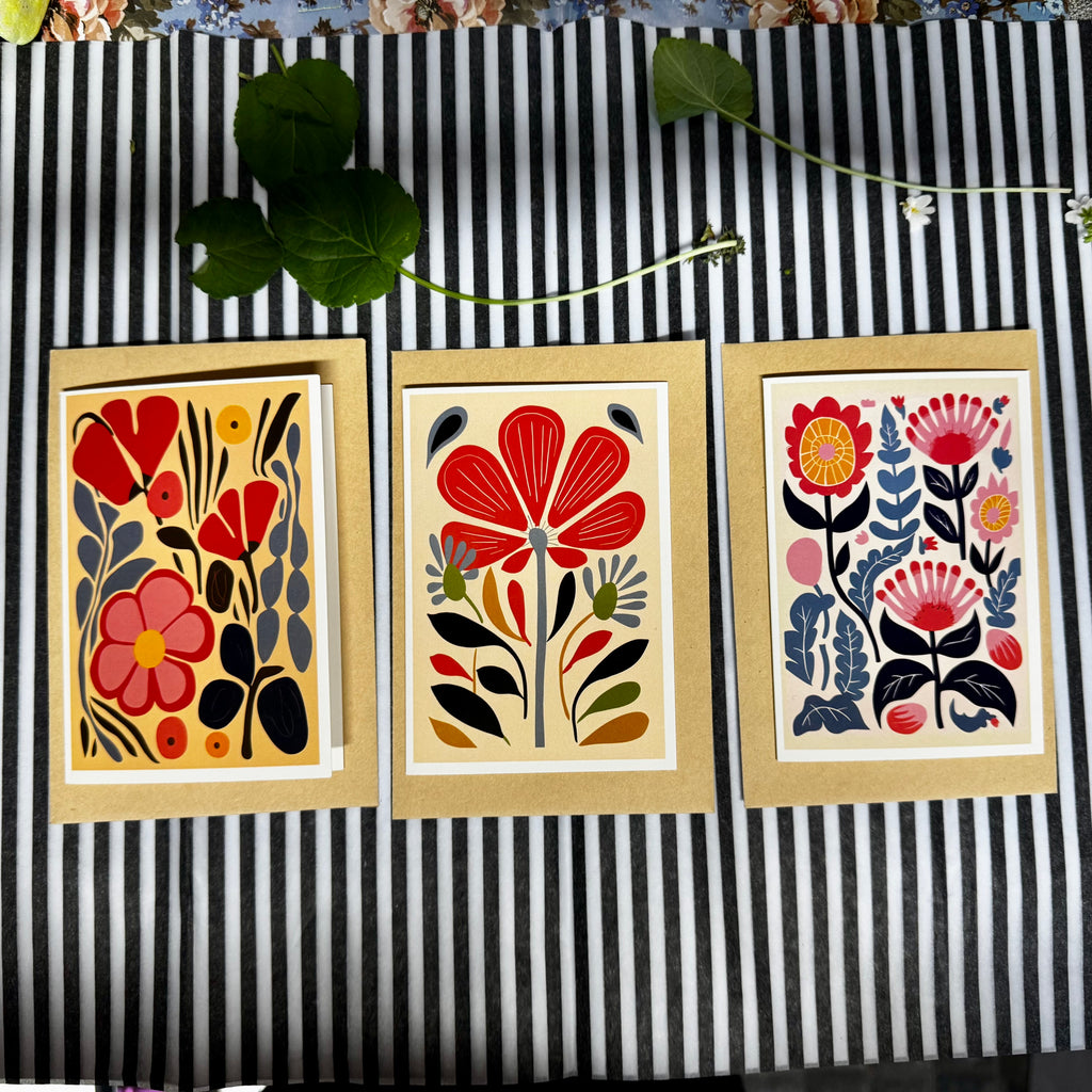 Art Florals Greeting Card Set - B