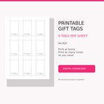 Printable Boutique Heidi Gift Tags – Digital Download