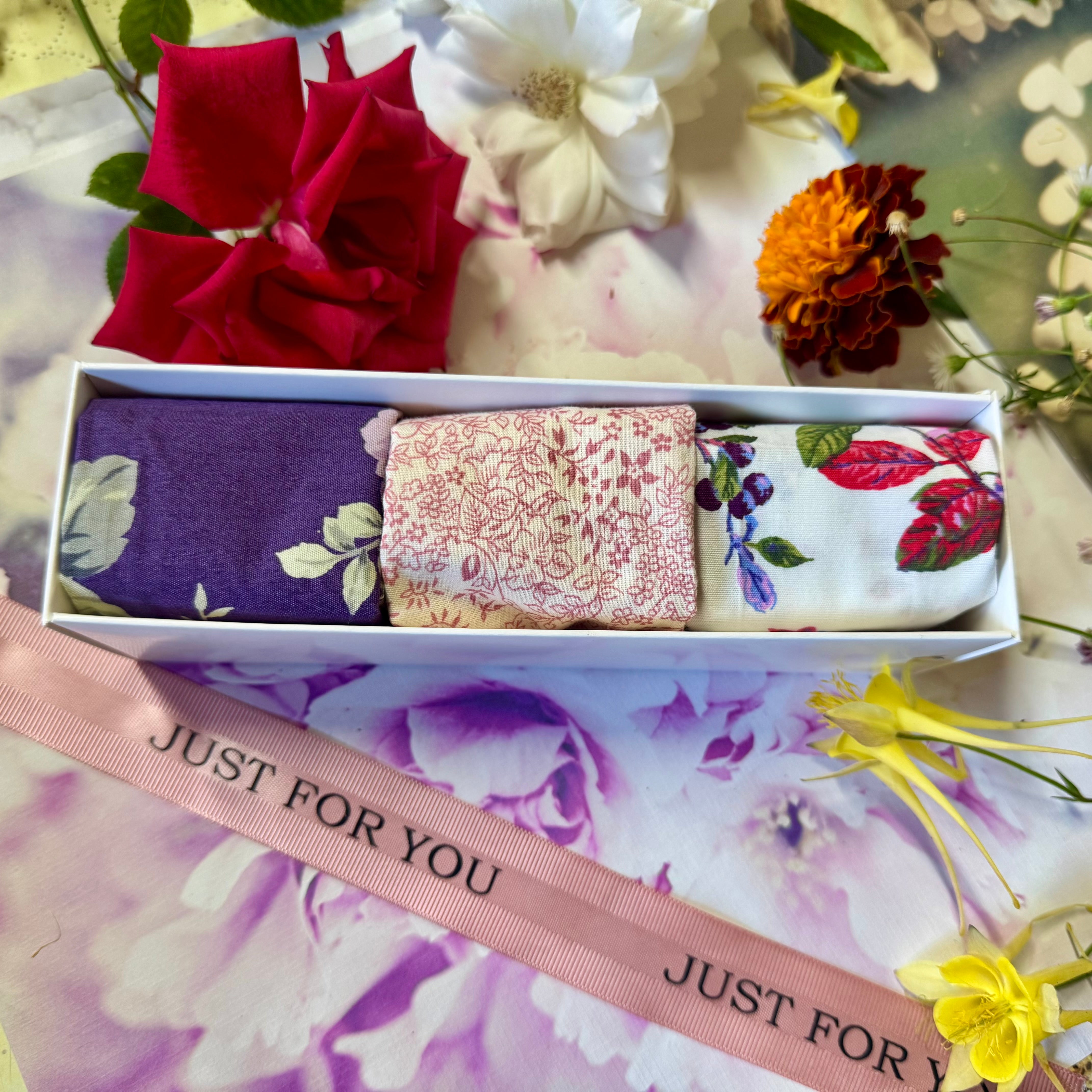 Purple & Pink Floral Cotton Box Set (M)