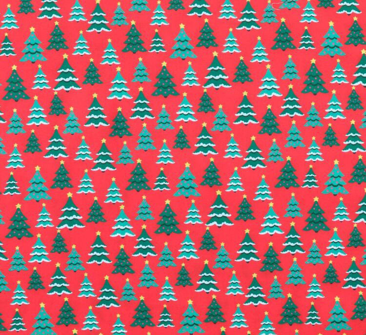 Christmas Trees on Red (S)