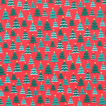 Christmas Trees on Red (S)