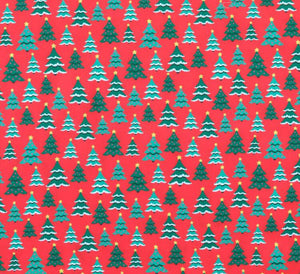 Christmas Trees on Red (M)