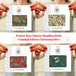 Festive Four Liberty Handkerchiefs – Limited Edition Christmas Set (M)💜